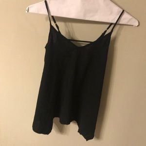 Flared black tank top